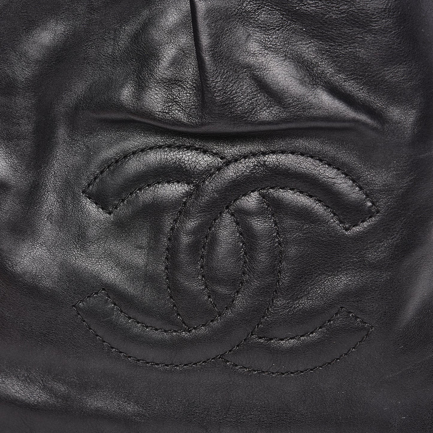 Lambskin Mini Rock and Chain Hobo Black