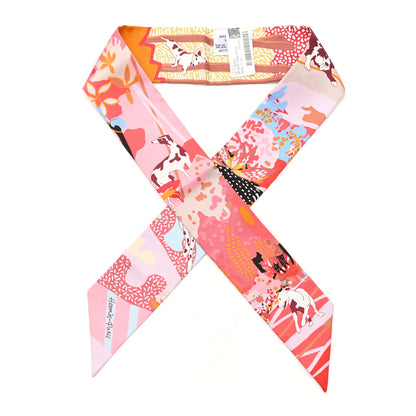 Hermes Silk En Liberte Twilly Rose Bleu Rouge 1 of 4