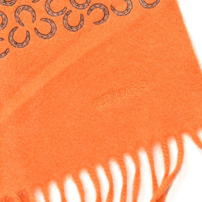 Hermes Cashmere Horseshoe Shawl Orange 3 of 4