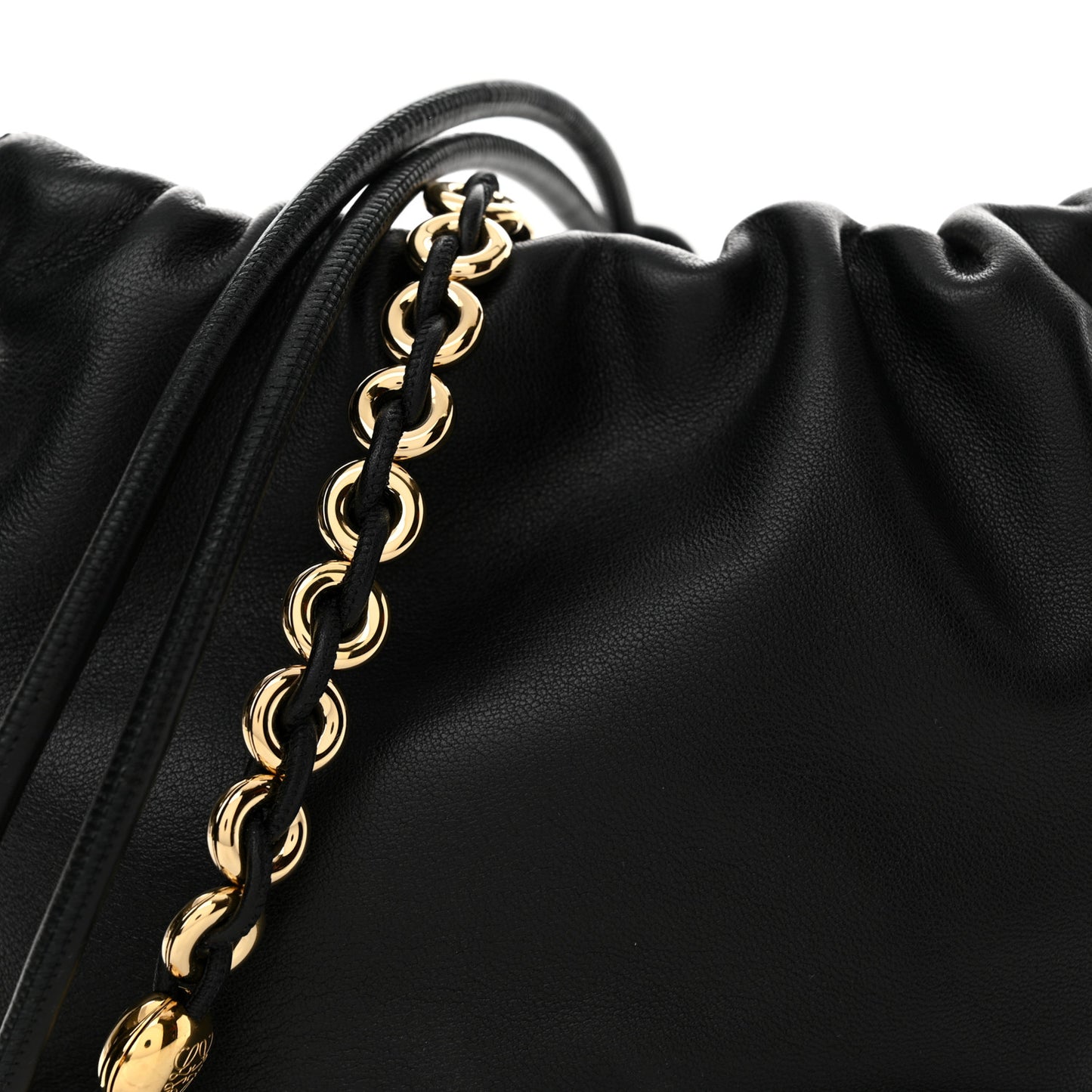 Nappa Calfskin Mini Flamenco Knot Clutch With Chain Black