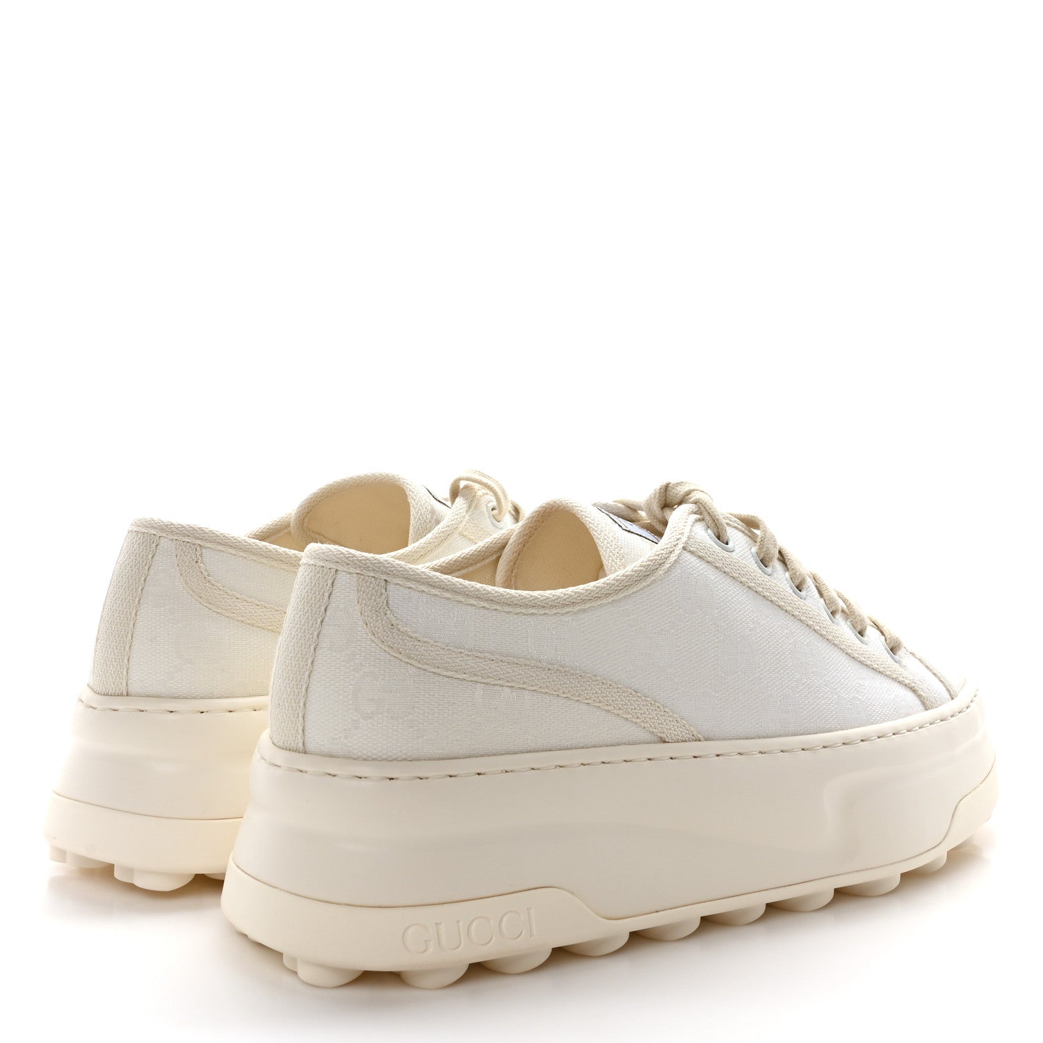Gucci GG Monogram Womens 1977 Tennis Platform 52mm Sneakers 39.5 Great White Mystic White 5 of 8