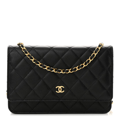 Chanel Caviar Quilted Wallet on Chain WOC Black 1 of 12