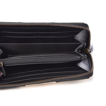 Gucci Calfskin Matelasse GG Marmont Zip Around Organizer Wallet Black White 5 of 8