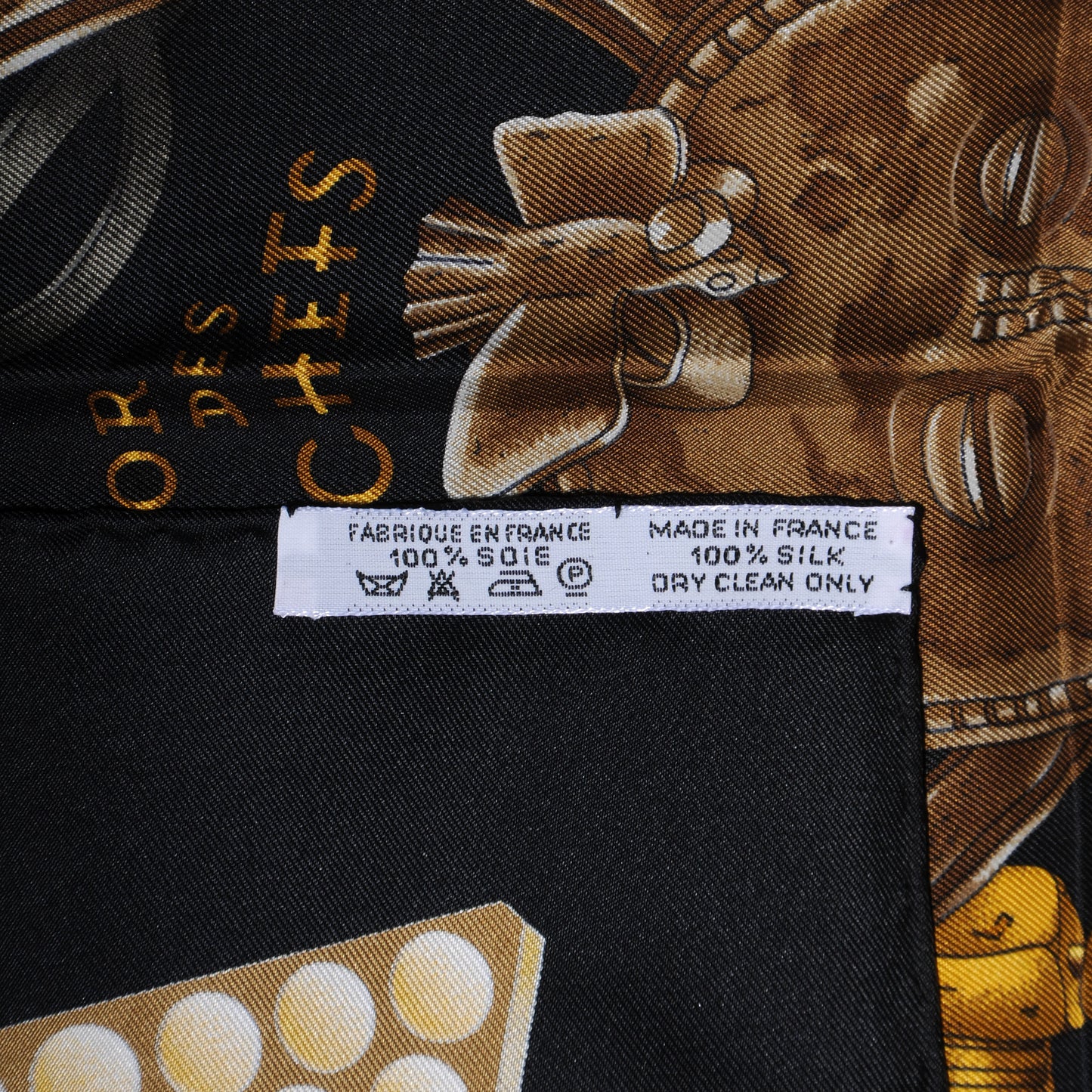 Silk L'or Des Chefs Scarf 90 Black Gold