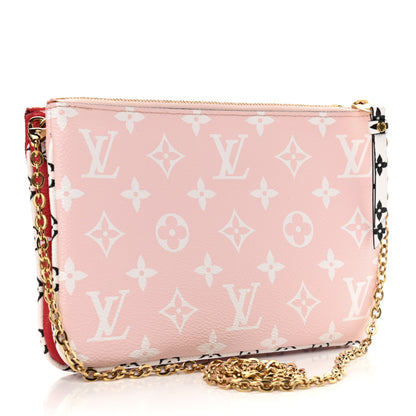 Louis Vuitton Monogram Giant Double Zip Pochette Rouge 3 of 11