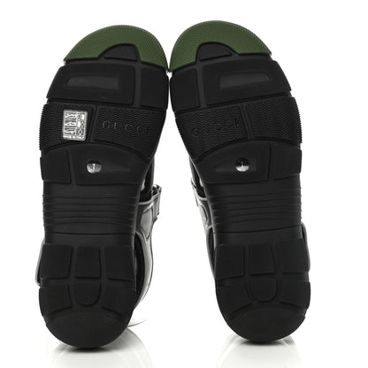 Gucci Mesh Fabric Mens Tinsel Sport Sandals 7 Black Silver Green 5 of 10