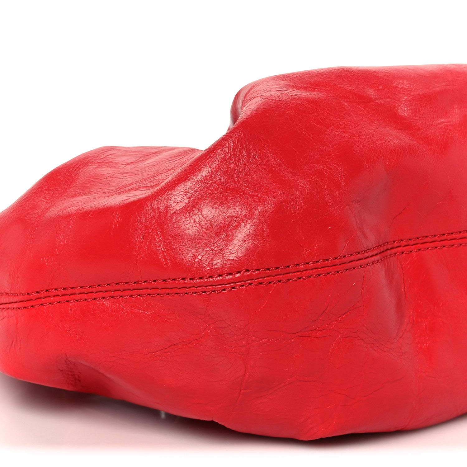 Alexander Wang Crackle Patent Calfskin Small Handle Crescent Bag Flame Red 9 of 10