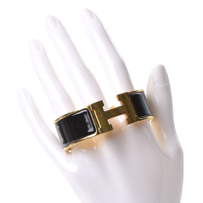 Hermes Enamel Wide Clic Clac H Bracelet PM Black 2 of 5