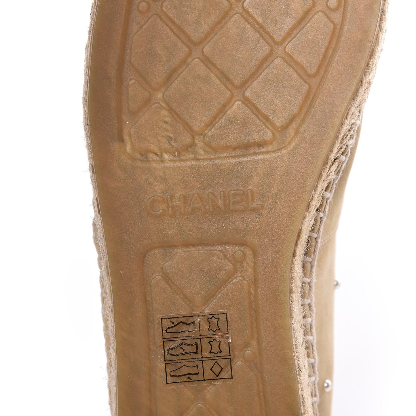 Suede Pearl CC Espadrilles 42 Beige Black