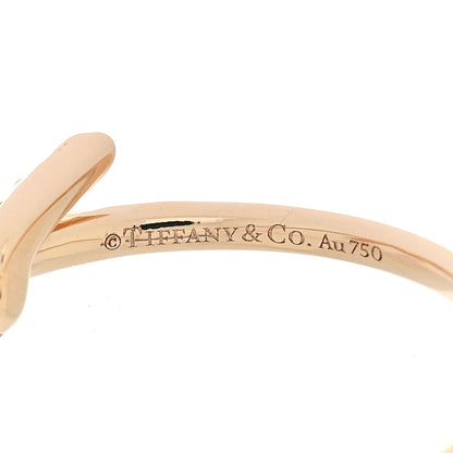 Tiffany 18K Rose Gold Diamond Small Knot Ring 65 11 4 of 4