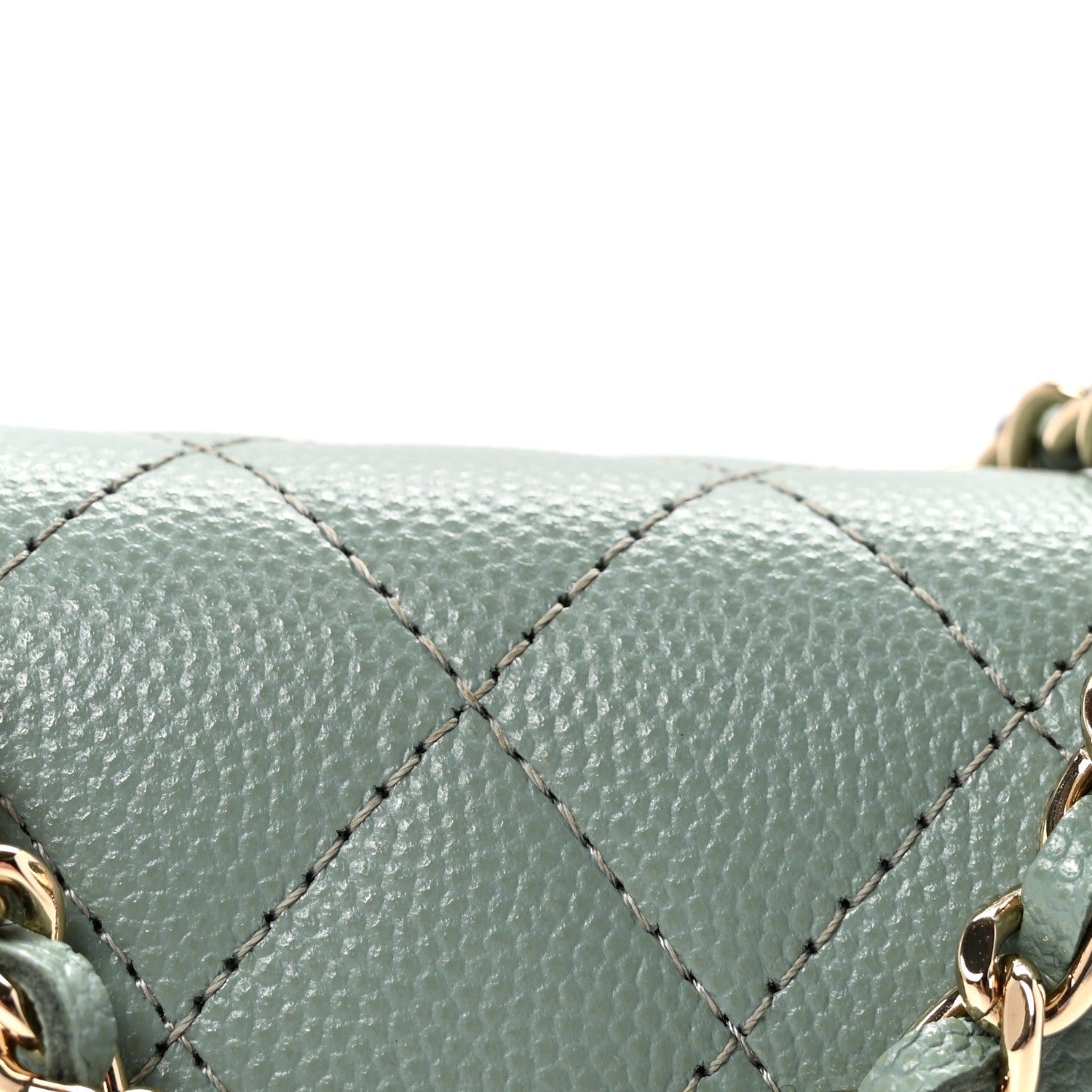 Chanel Caviar Quilted Mini Clutch With Chain Light Green 9 of 11