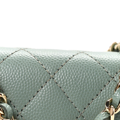 Chanel Caviar Quilted Mini Clutch With Chain Light Green 9 of 11