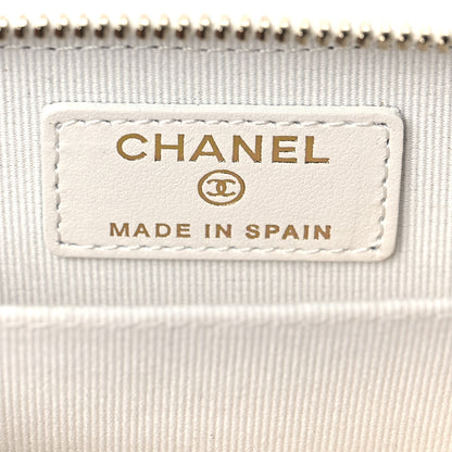Chanel Caviar Enamel Coco Casino Quilted Zip Coin Purse White 5 of 8