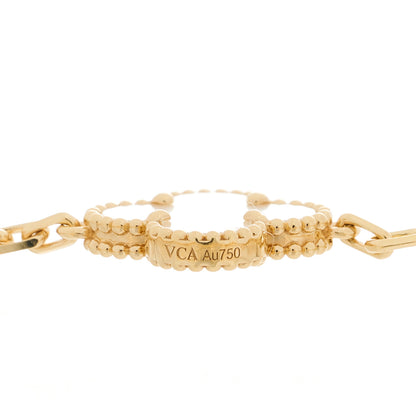 Van Cleef & Arpels 18K Yellow Gold Mother of Pearl 5 Motifs Vintage Alhambra Bracelet 4 of 5