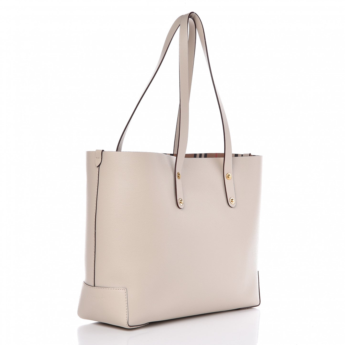 Calfskin Crest Embossed Small Tote Limestone