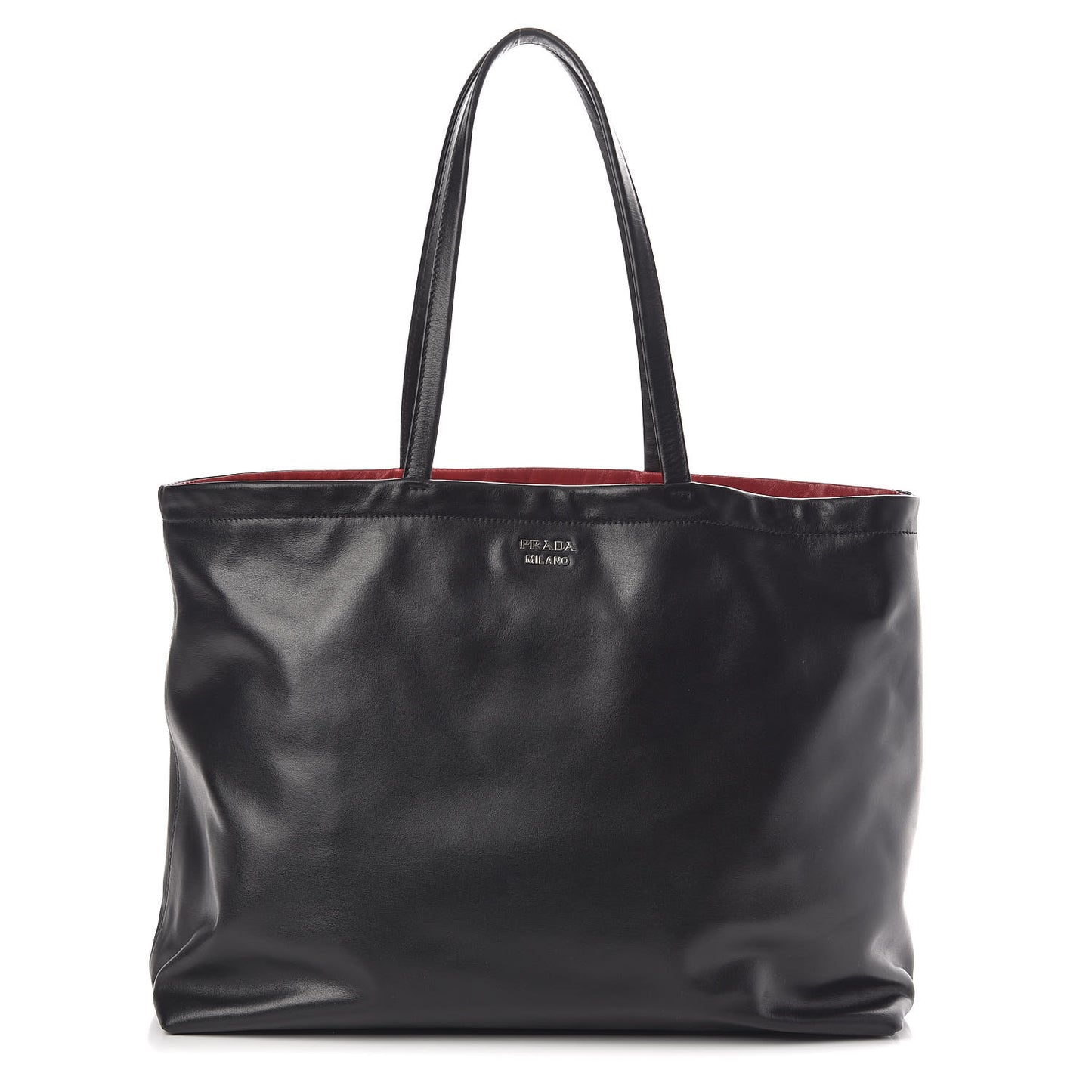 Soft Calfskin Shopping Tote Black Fuoco