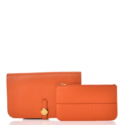 Hermes Togo Dogon Duo Wallet Orange 4 of 10