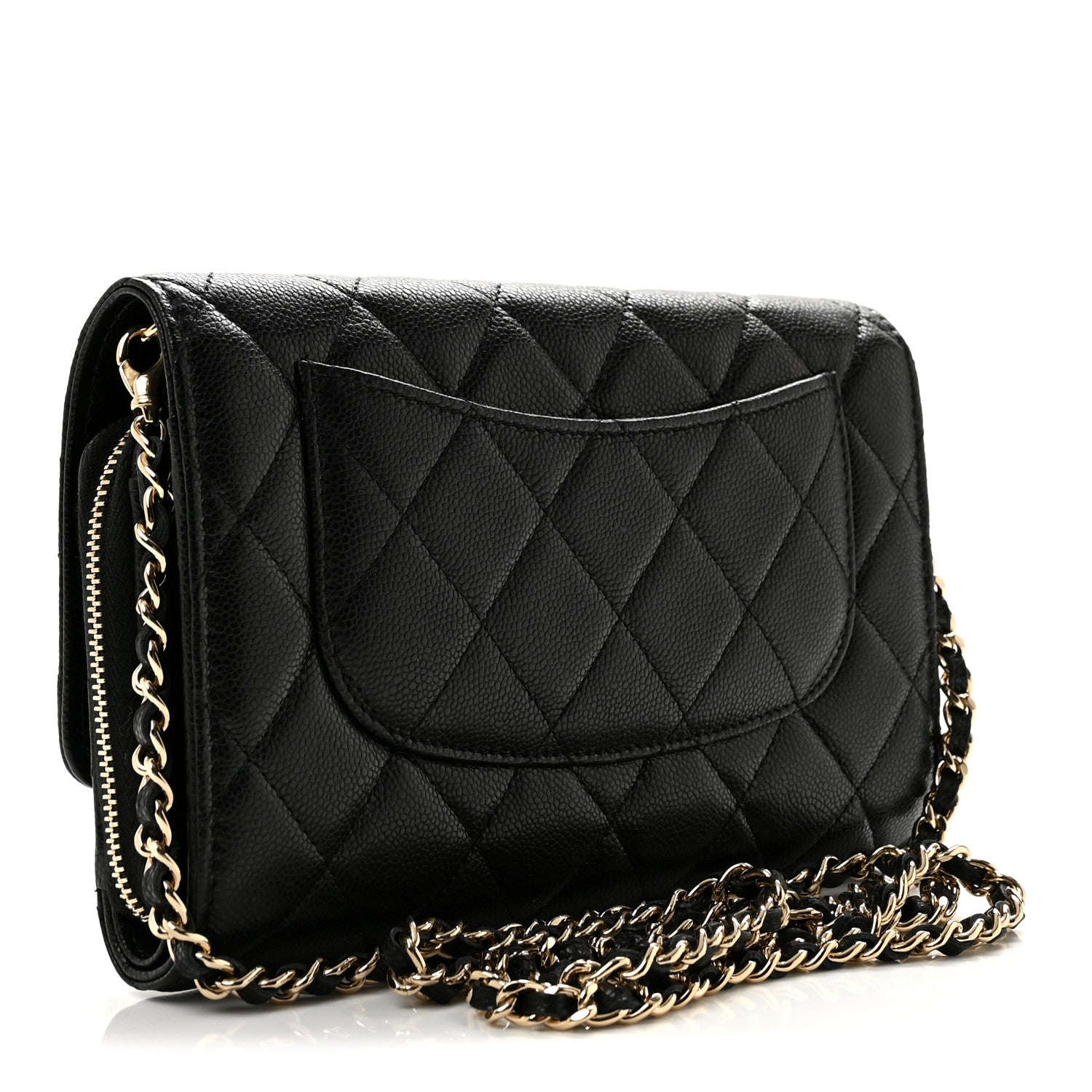 Chanel Caviar Quilted Phone Holder Wallet on Removable Chain Black 3 of 13