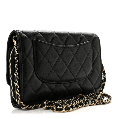 Chanel Caviar Quilted Phone Holder Wallet on Removable Chain Black 3 of 13