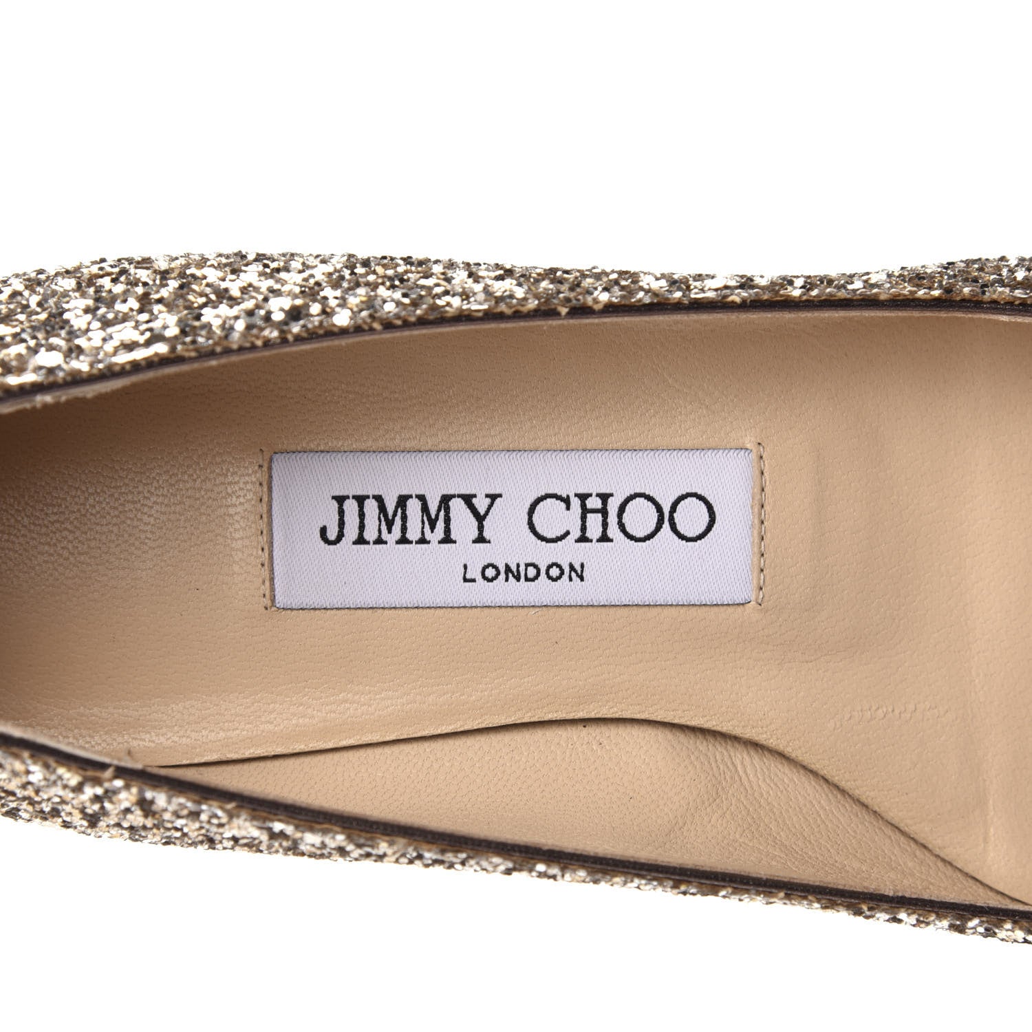 Jimmy Choo Glitter Alina Flats 35 Antique Gold 7 of 9