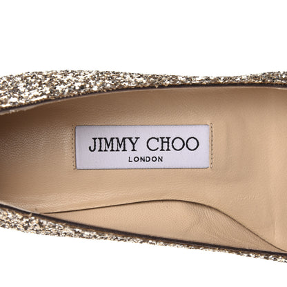 Jimmy Choo Glitter Alina Flats 35 Antique Gold 7 of 9