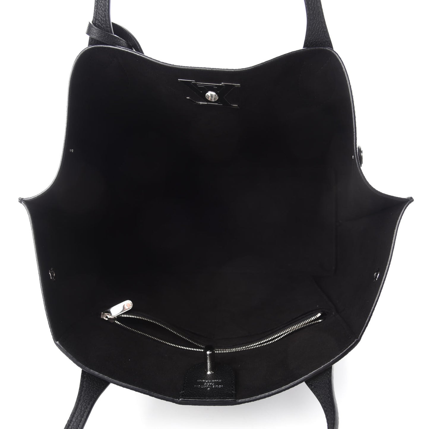 Calfskin Lockme Go Tote Black