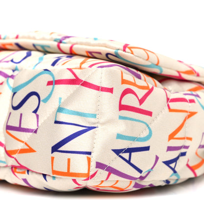 Saint Laurent Silk Carre Rive Gauche Print Patchwork Monogram Medium Jamie Multicolor White 10 of 10