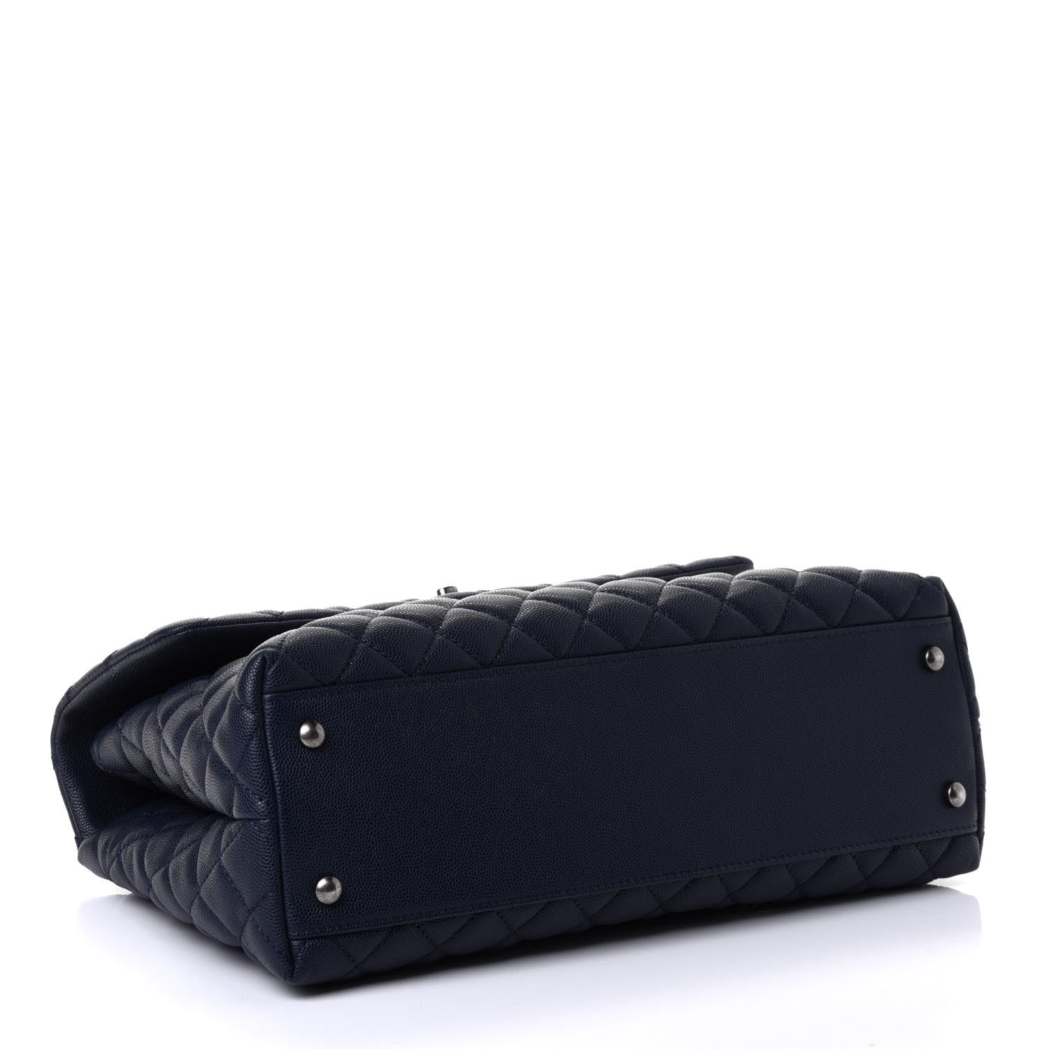 Chanel Caviar Quilted Medium Coco Handle Flap Navy Blue 3 of 5