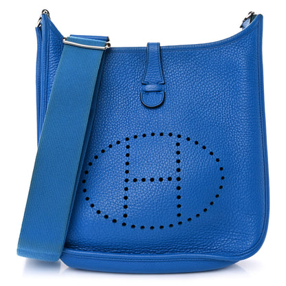 Hermes Taurillon Clemence Evelyne III PM Bleu Hydra 1 of 11