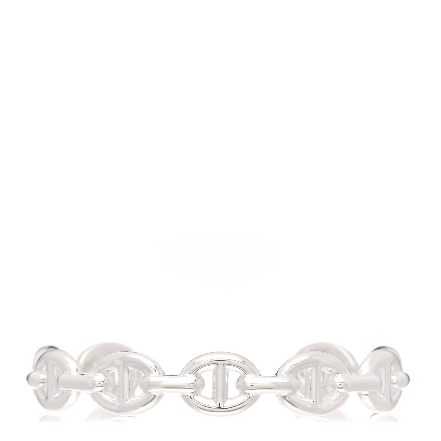 Sterling Silver MM Chaine d'Ancre Enchainee Cuff Bracelet SH