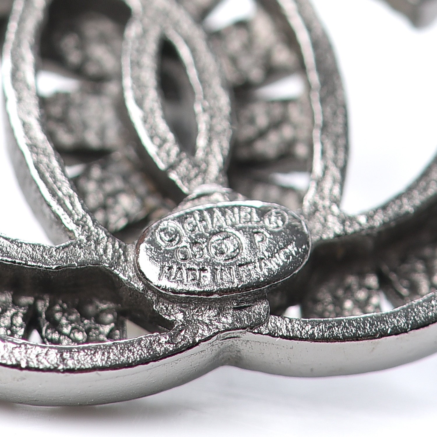 Chanel Crystal CC Drop Earrings Ruthenium 4 of 4