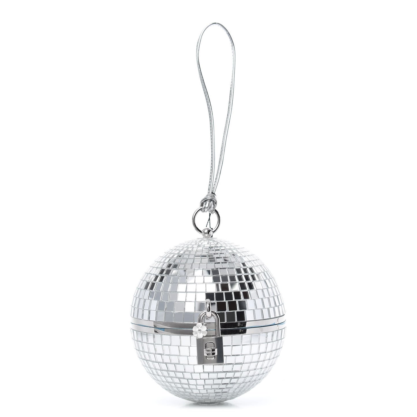 Crystal Embellished Disco Ball Secret and Diamonds Clutch Bag Silver