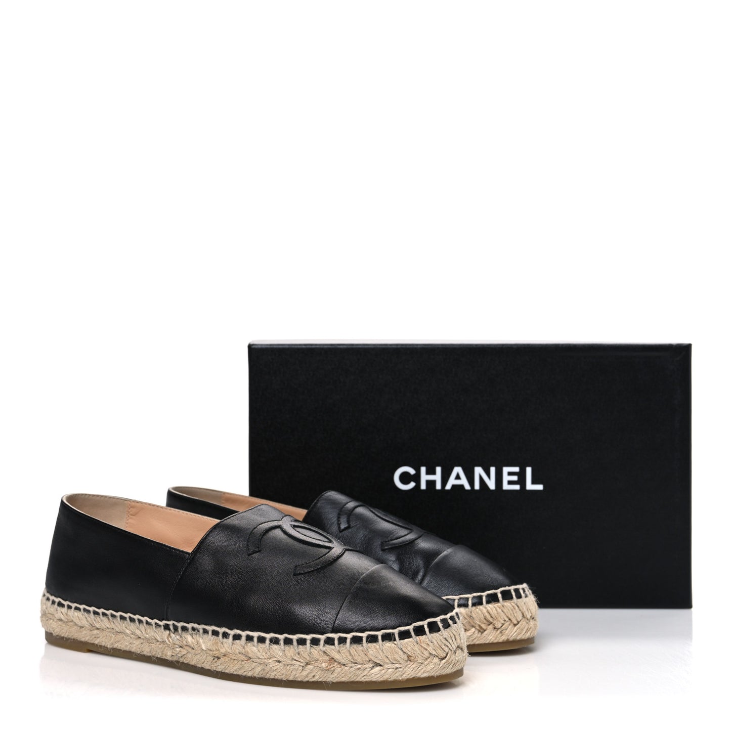 Lambskin CC Espadrilles 40 Black
