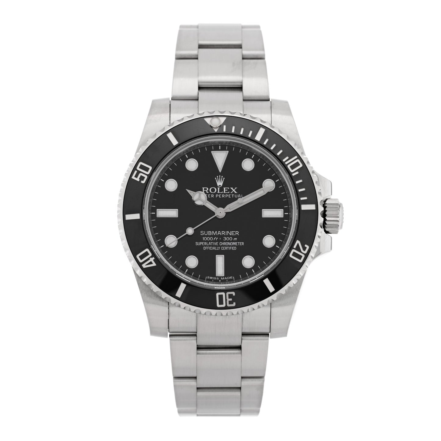 Stainless Steel 40mm Oyster Perpetual Submariner Watch Black 114060