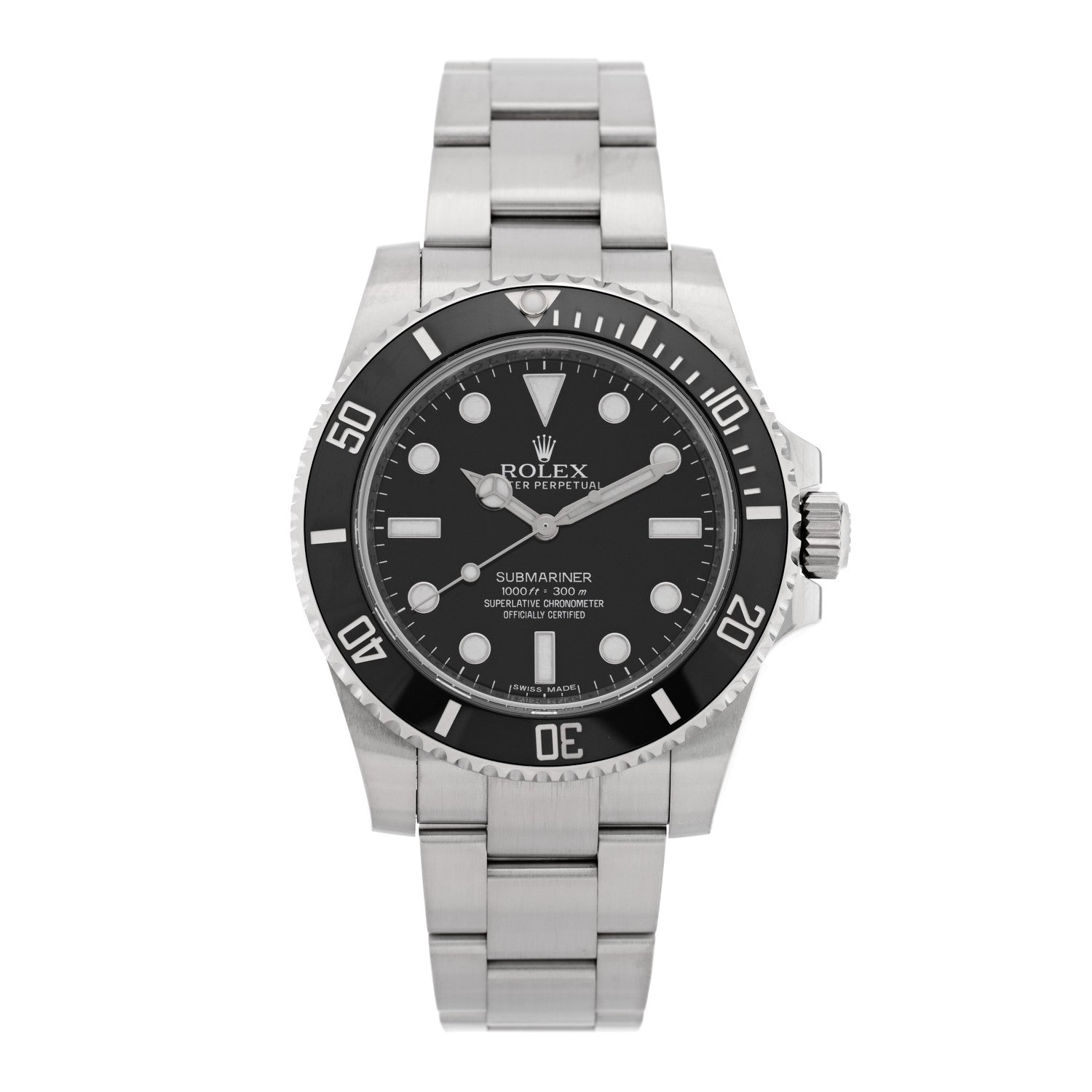 Rolex Stainless Steel 40mm Oyster Perpetual Submariner Watch Black 114060 1 of 5