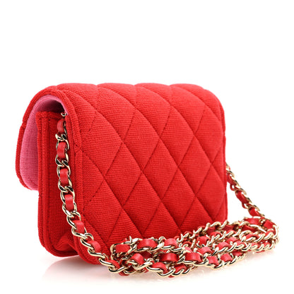 Chanel Jersey Quilted Micro Mini Flap Red 3 of 11