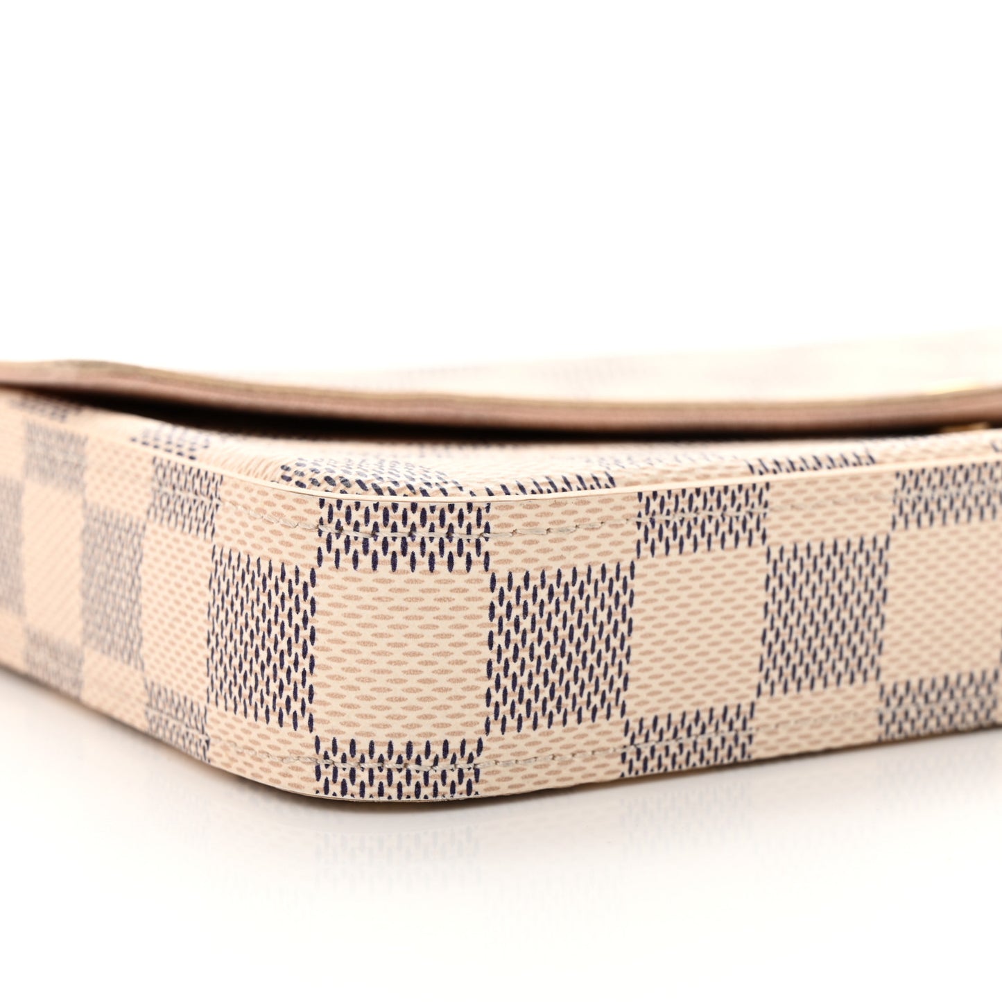 Damier Azur Pochette Felicie Chain Wallet Rose Ballerine