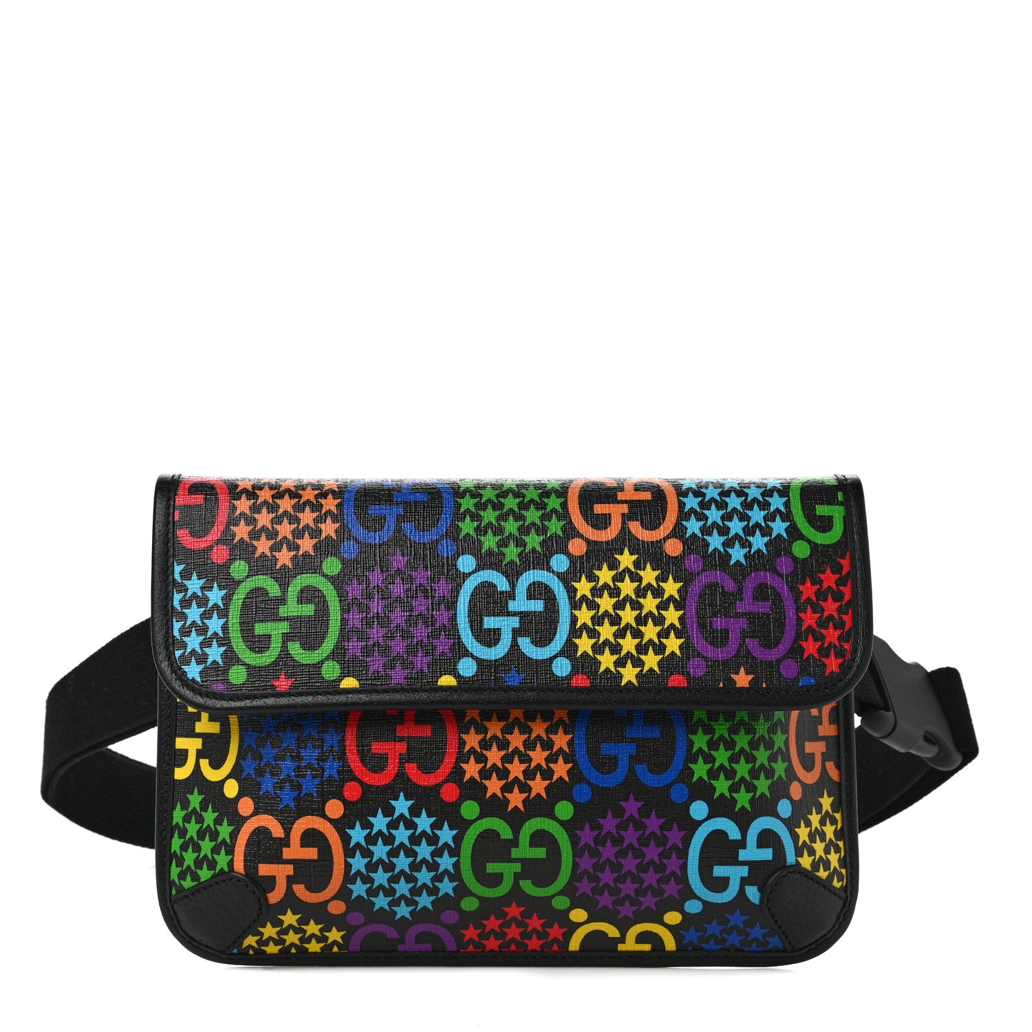 Gucci GG Supreme Monogram Psychedelic Slim Belt Bag Black 1 of 13