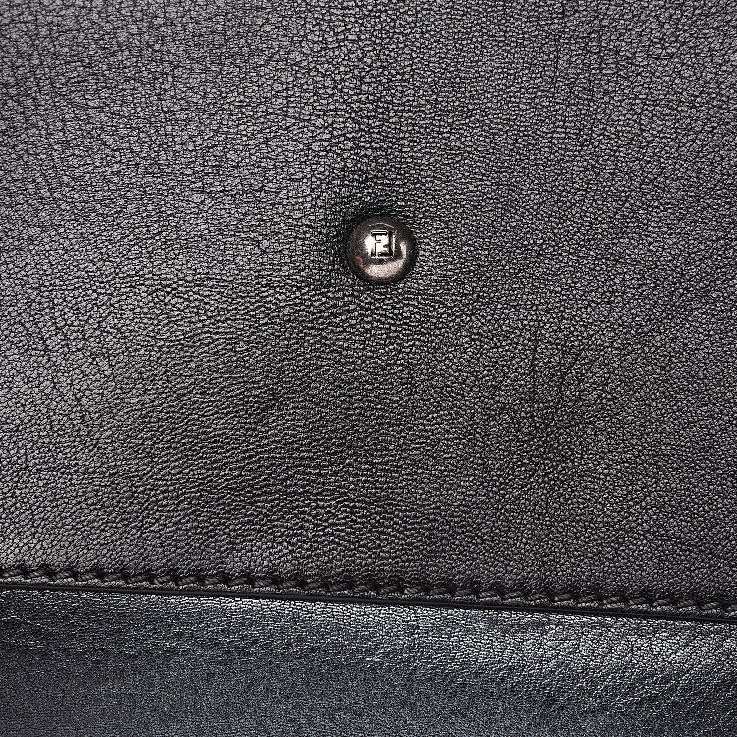 Fendi Goatskin Large Peekaboo Iconic Satchel Black 12 of 15