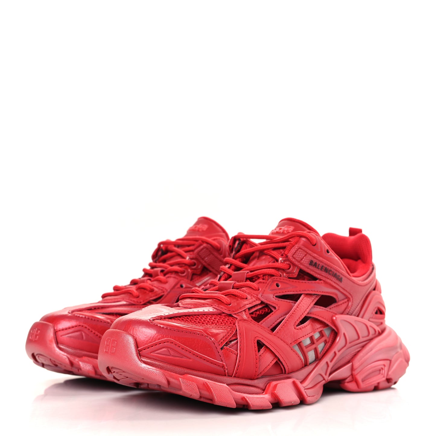 Rubber Mesh Pearlescent Mens Track.2 Open Sneakers 40 Red