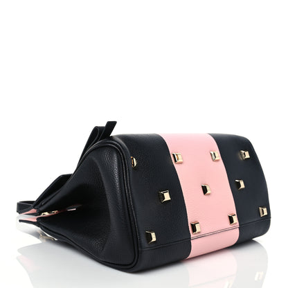 Salvatore Ferragamo Calfskin Studio Top Handle Bag Black Pink 4 of 8