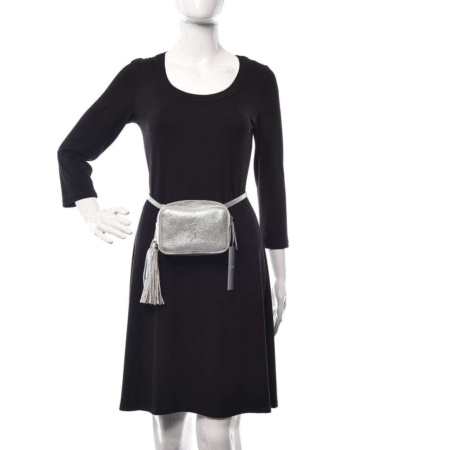 Metallic Lambskin Monogram Lou Belt Bag Argento