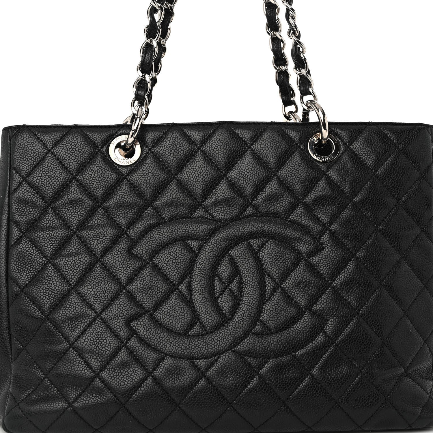 Chanel Caviar Quilted Grand Shopping Tote GST Black 7 of 10
