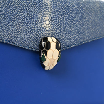 Bulgari Galuchat Calfskin Serpenti Forever Crossbody Bag Blue 16 of 16