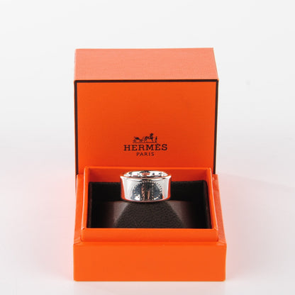 Hermes Sterling Silver GM Eclipse Ruban Ring 59 8.75 6 of 6