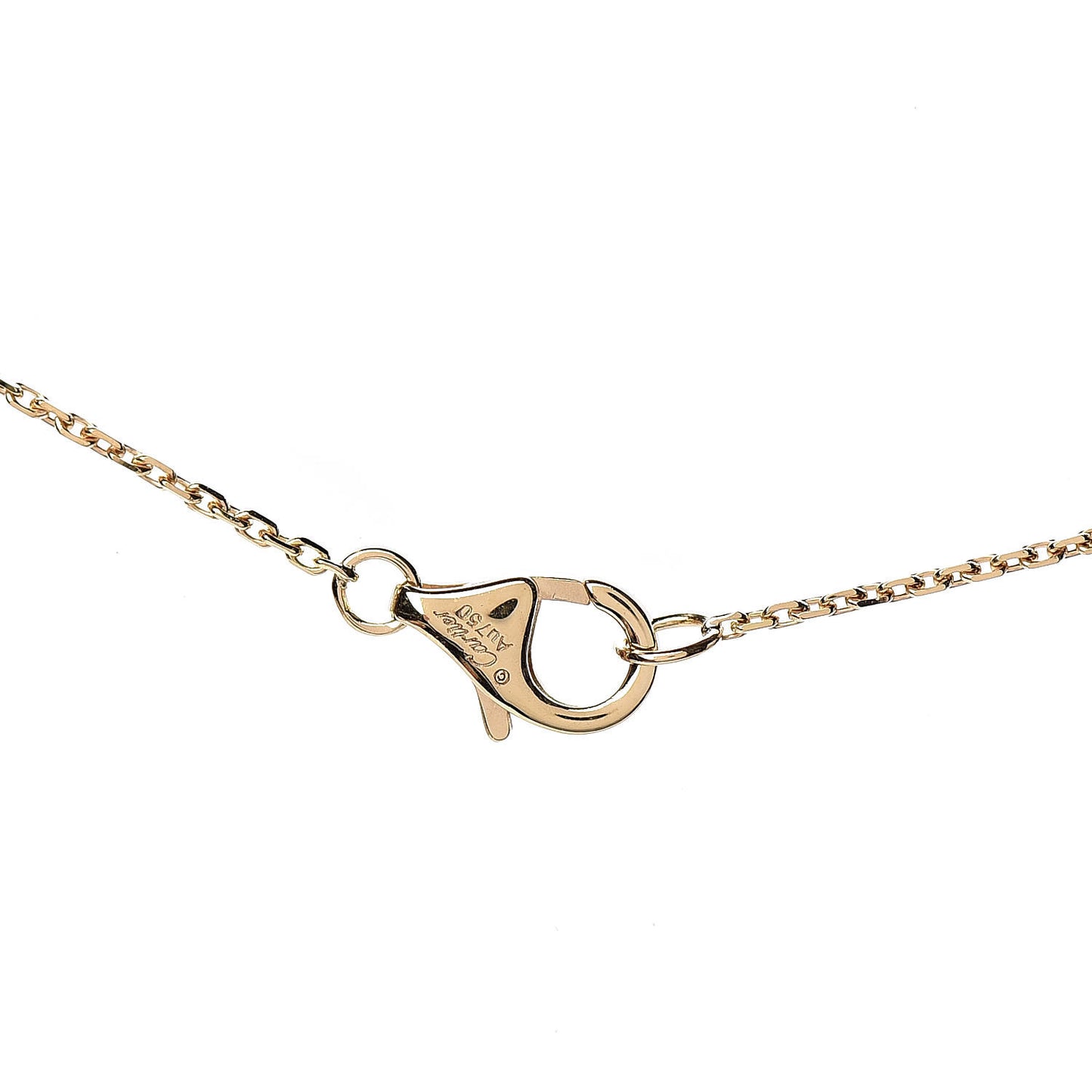 18K Yellow Gold Diamond Mother of Pearl XS Amulette de Cartier Pendant Necklace