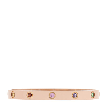 Cartier 18K Pink Gold Sapphire Garnet Amethyst LOVE Bracelet 17 1 of 3