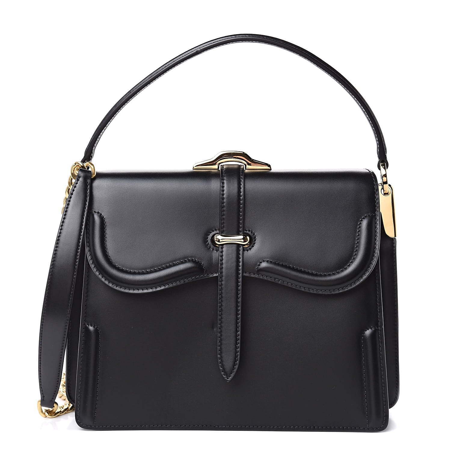 Prada City Calfskin Belle Top Handle Bag Black 1 of 9