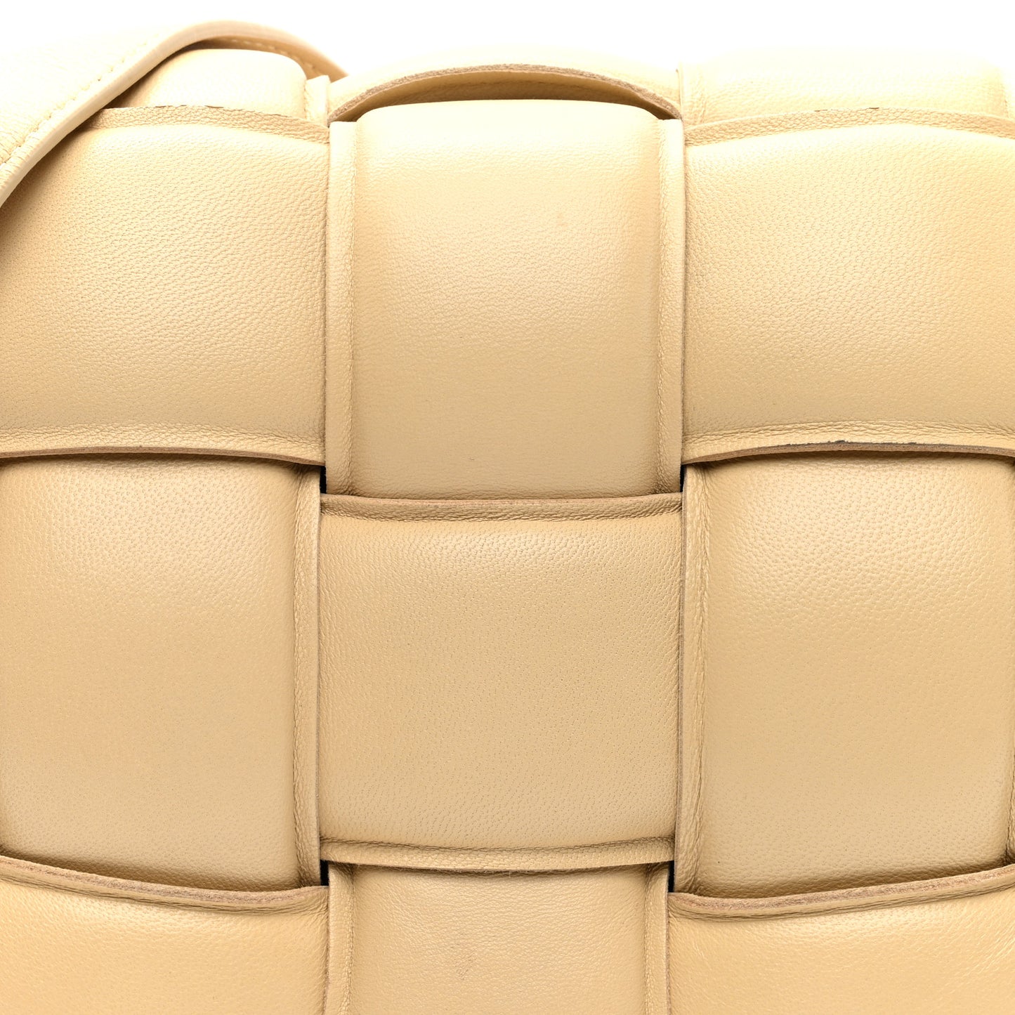 Nappa Maxi Intreccio Padded Cassette Crossbody Bag Porridge