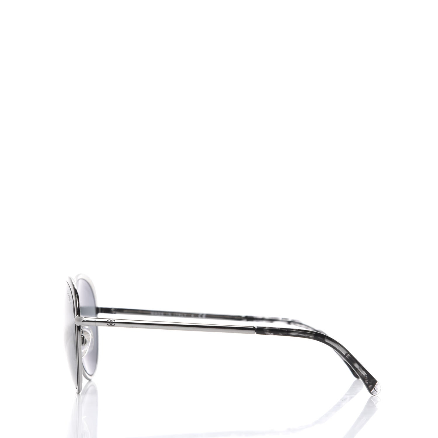 Chanel Round Spring Sunglasses 4206 Black Silver 3 of 8